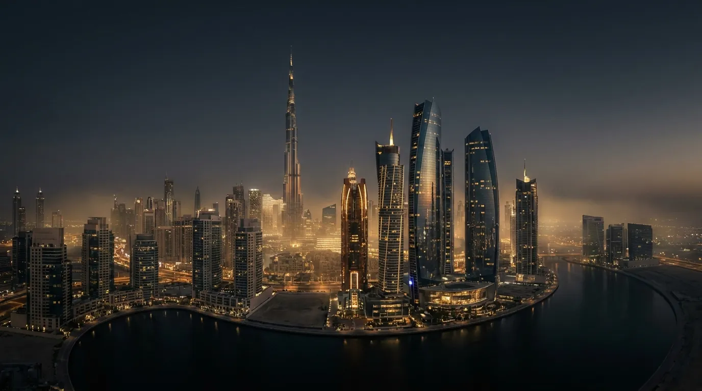 Dubai skyline at blue hour